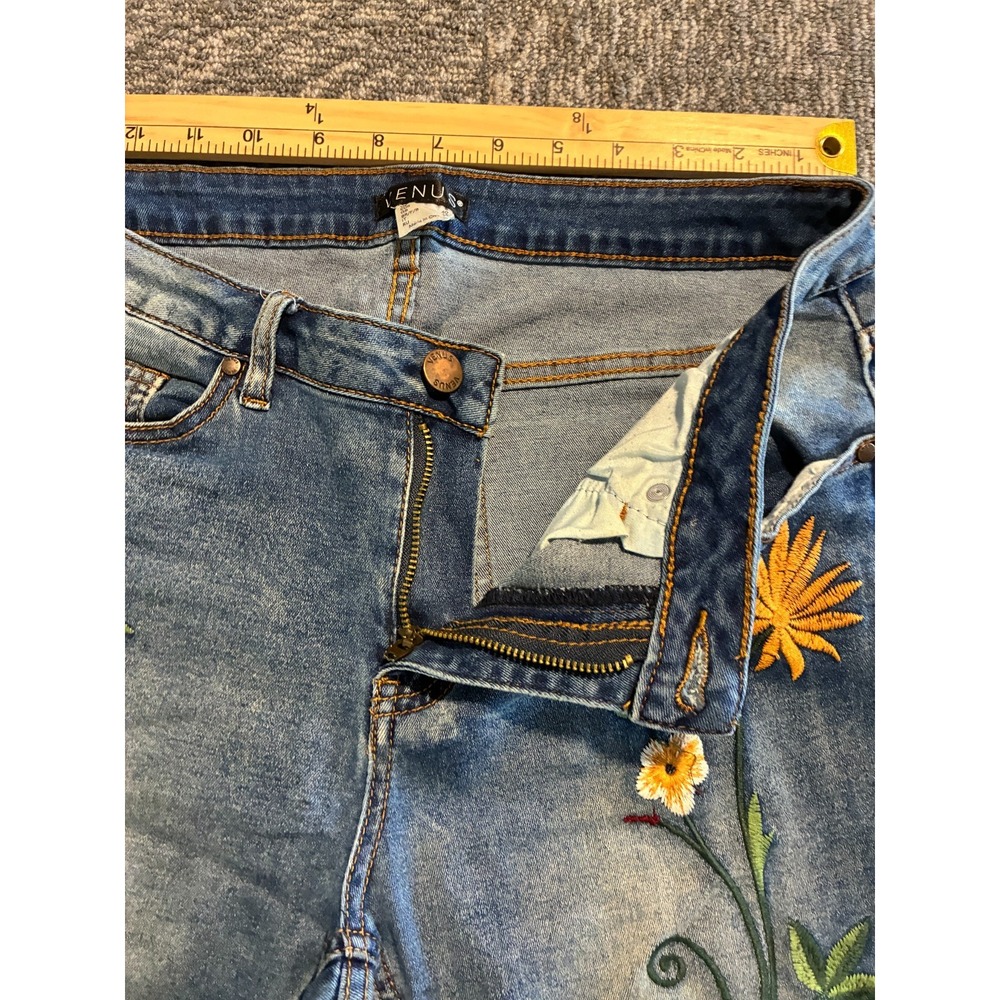 Venus Embroidered Floral Skinny Jeans Womens Size 8 Cottagecore Light Wash Ankle - Picture 6 of 12